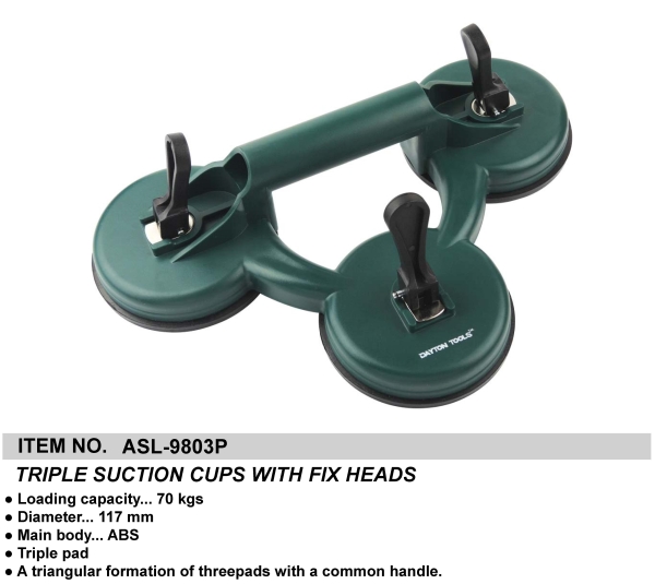 TRIPLE SUCTION CUPS WITH FIX HEADS