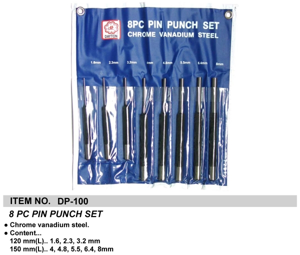 8 PC PIN PUNCH SET