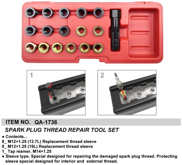 SPARK PLUG THREAD REPAIR TOOL SET(SLEEVE TYPE)