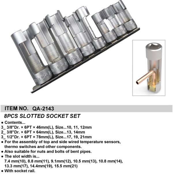 8PCS SLOTTED SOCKET SET