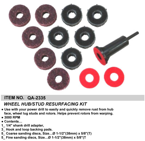 WHEEL HUB/STUD RESURFACING KIT