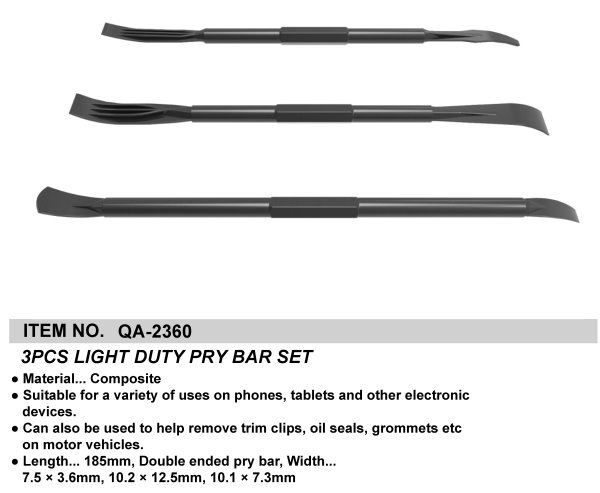 3PCS LIGHT DUTY PRY BAR SET