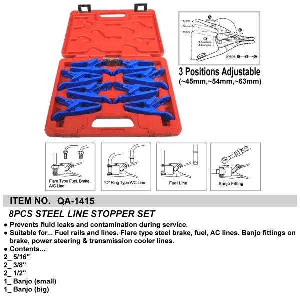 8PCS STEEL LINE STOPPER SET