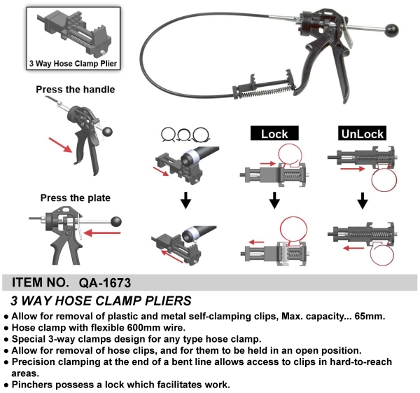 3 WAY HOSE CLAMP PLIERS