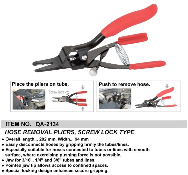 HOSE REMOVAL PLIERS, SCREW LOCK TYPE