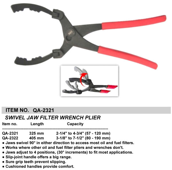 SWIVEL JAW FILTER WRENCH PLIER