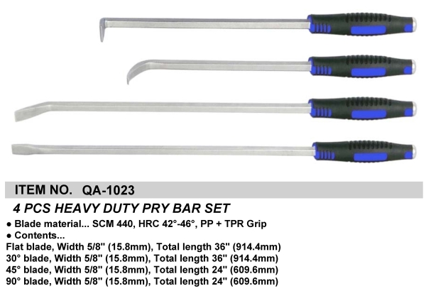 4 PCS HEAVY DUTY PRY BAR SET