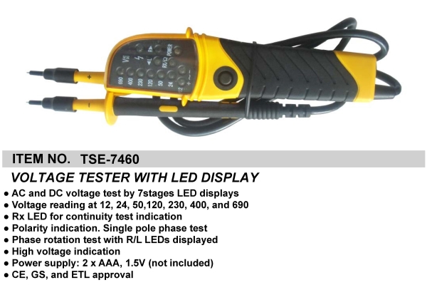 VOLTAGE TESTER WITH LED DISPLAY