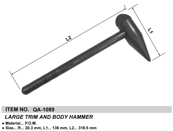 LARGE TRIM AND BODY HAMMER