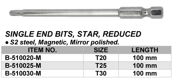 SINGLE END BITS, STAR, REDUCED