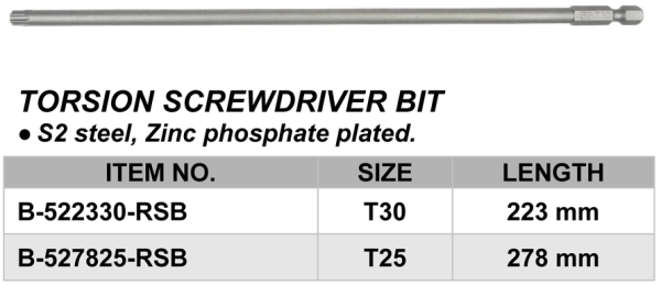 TORSION SCREWDRIVER BIT