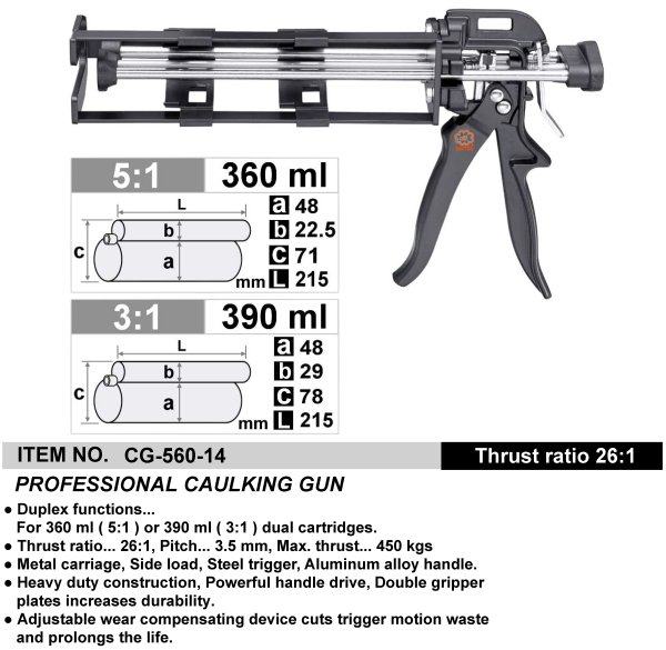 PROFESSIONAL CAULKING GUN