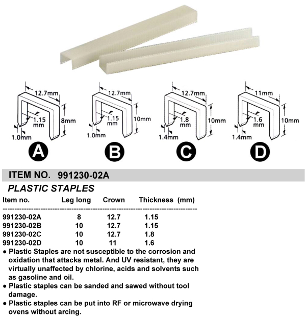 PLASTIC STAPLES