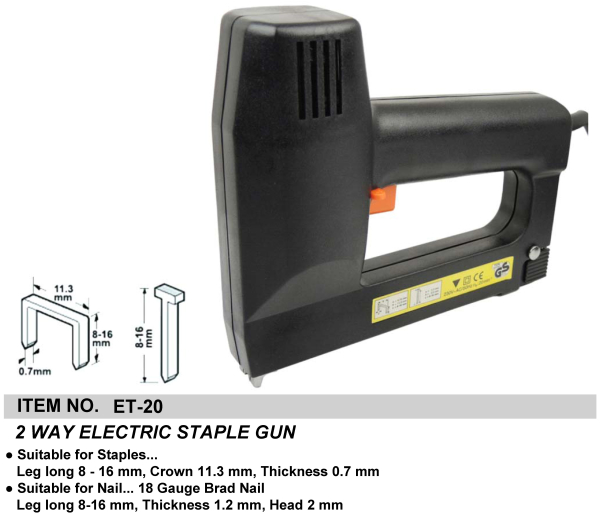 2 WAY ELECTRIC STAPLE GUN