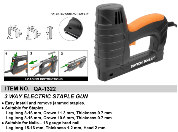 3 WAY ELECTRIC STAPLE GUN