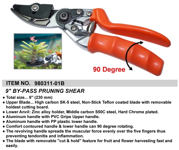 9" BY-PASS PRUNING SHEAR