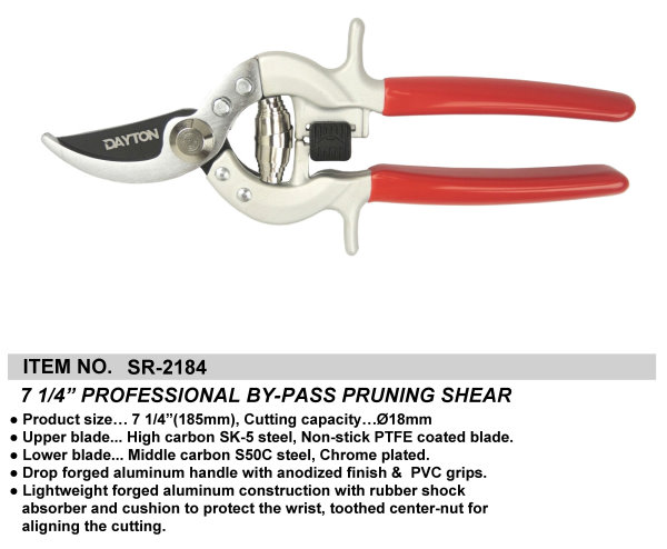 7 1/4” PROFESSIONAL BY-PASS PRUNING SHEAR