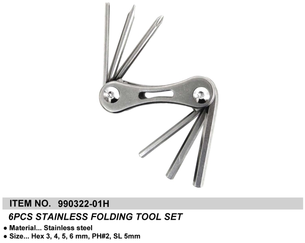6PCS STAINLESS FOLDING TOOL SET