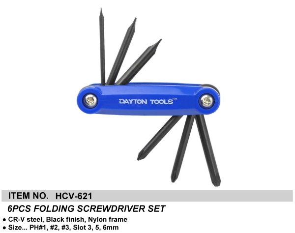 6PCS FOLDING SCREWDRIVER SET