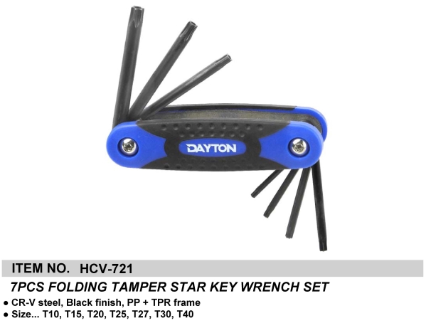 7PCS FOLDING TAMPER STAR KEY WRENCH SET