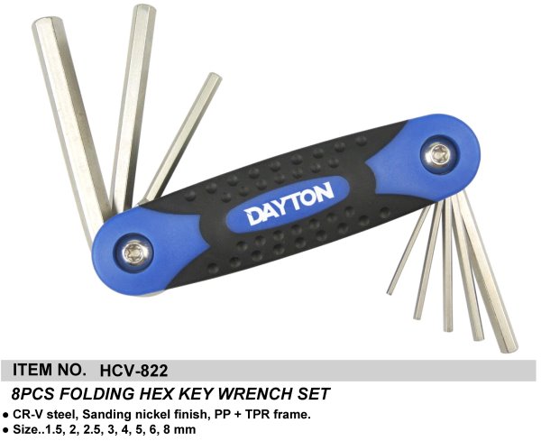 8PCS FOLDING HEX KEY WRENCH SET