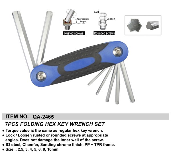 7PCS FOLDING HEX KEY WRENCH SET