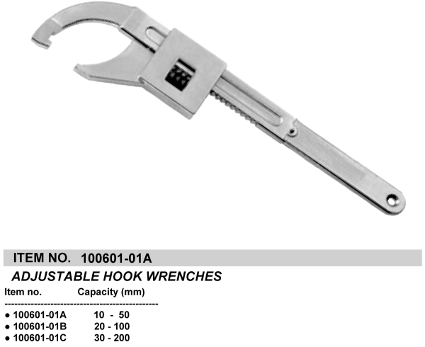 ADJUSTABLE HOOK WRENCHES
