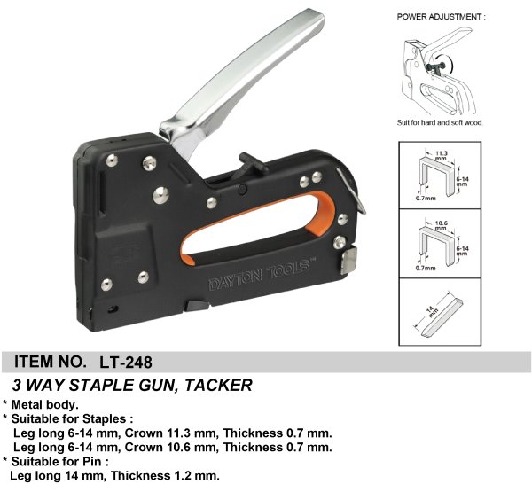 3 WAY STAPLE GUN, TACKER