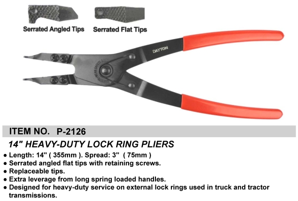 14" HEAVY-DUTY LOCK RING PLIERS