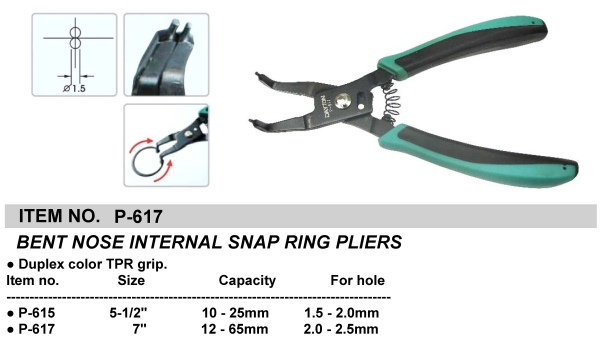 BENT NOSE INTERNAL SNAP RING PLIERS