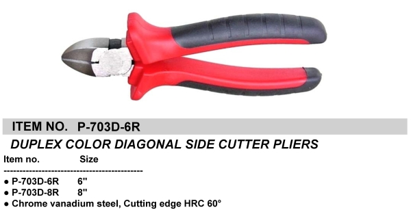 DUPLEX COLOR DIAGONAL SIDE CUTTER PLIERS