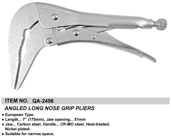 ANGLED LONG NOSE GRIP PLIERS