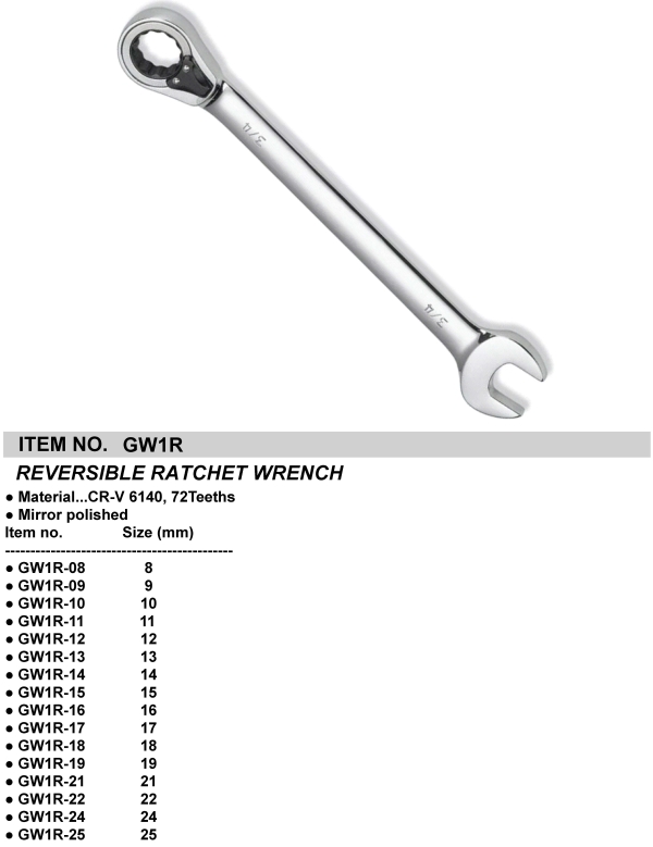 REVERSIBLE RATCHET WRENCH