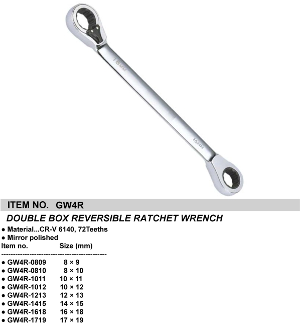 DOUBLE BOX REVERSIBLE RATCHET WRENCH