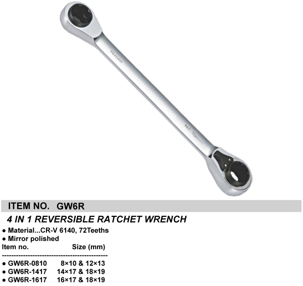 4 IN 1 REVERSIBLE RATCHET WRENCH