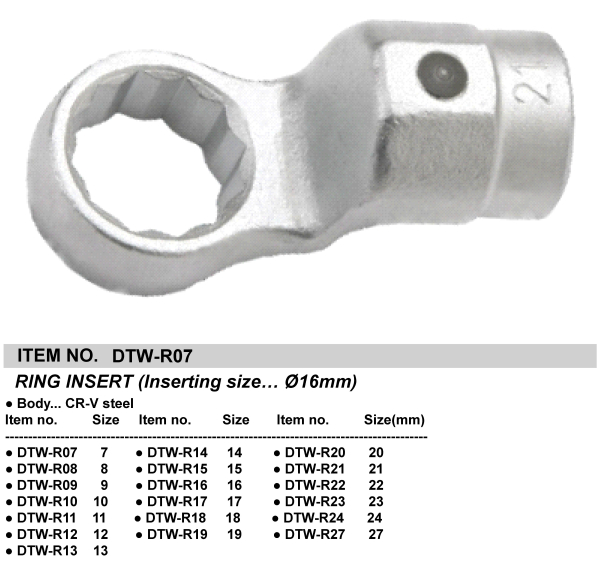 RING INSERT (Inserting size… Ø16mm)