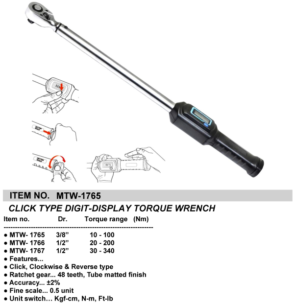 CLICK TYPE DIGIT-DISPLAY TORQUE WRENCH