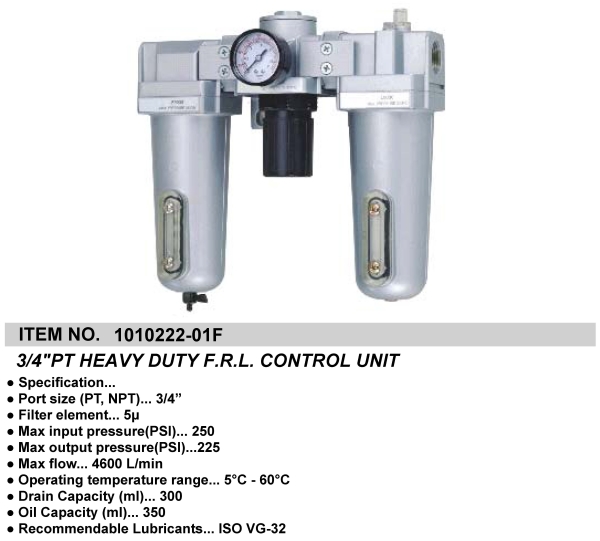 3/4" PT HEAVY DUTY F.R.L. CONTROL UNIT