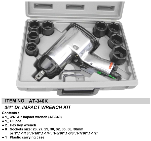 3/4" AIR IMPACT WRENCH KIT