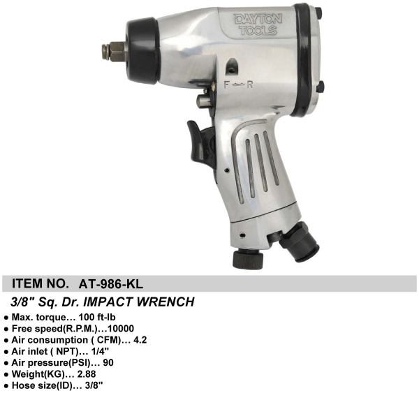 3/8" Sq. Dr. IMPACT WRENCH