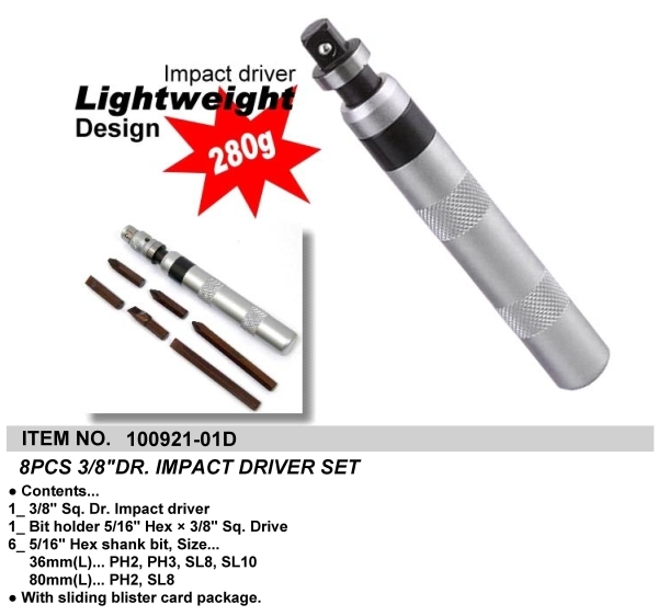 8PCS 3/8"DR. IMPACT DRIVER SET