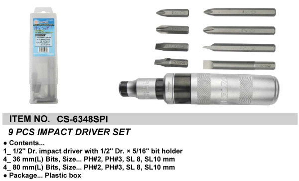 9 PCS IMPACT DRIVER SET