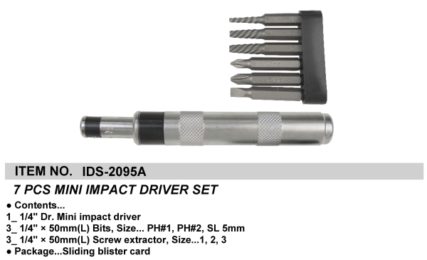 7 PCS MINI IMPACT DRIVER SET