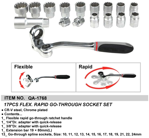 17PCS FLEX. RAPID GO-THROUGH SOCKET SET