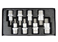 8PCS 1/2" DR. HEX SOCKET BIT SET