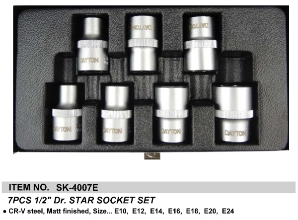 7PCS 1/2" Dr. STAR SOCKET SET