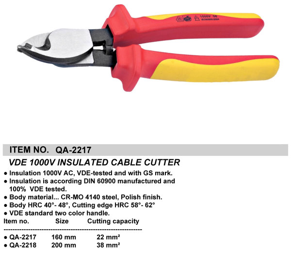 VDE 1000V INSULATED CABLE CUTTER