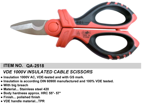 VDE 1000V INSULATED CABLE SCISSORS